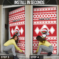 Personalized Power Red Ranger Santa Claus Door Cover Funny Christmas - Wonder Print Shop