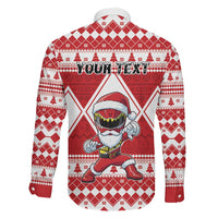 Personalized Power Red Ranger Santa Claus Family Matching Long Sleeve Bodycon Dress and Hawaiian Shirt Funny Christmas - Wonder Print Shop