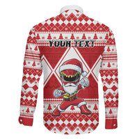 Personalized Power Red Ranger Santa Claus Family Matching Mermaid Dress and Hawaiian Shirt Funny Christmas - Wonder Print Shop