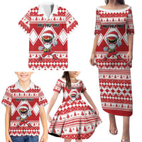 Personalized Power Red Ranger Santa Claus Family Matching Puletasi and Hawaiian Shirt Funny Christmas - Wonder Print Shop