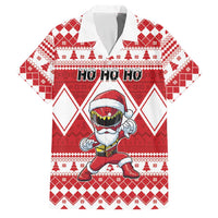 Personalized Power Red Ranger Santa Claus Family Matching Short Sleeve Bodycon Dress and Hawaiian Shirt Funny Christmas - Wonder Print Shop