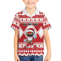 Personalized Power Red Ranger Santa Claus Family Matching Short Sleeve Bodycon Dress and Hawaiian Shirt Funny Christmas - Wonder Print Shop