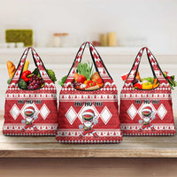 Power Red Ranger Santa Claus Grocery Bag Funny Christmas - Wonder Print Shop