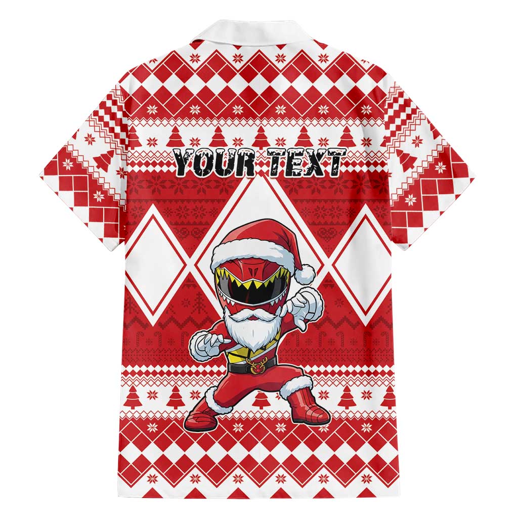 Personalized Power Red Ranger Santa Claus Hawaiian Shirt Funny Christmas - Wonder Print Shop