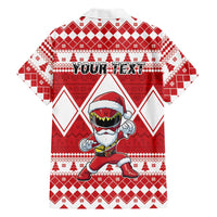 Personalized Power Red Ranger Santa Claus Hawaiian Shirt Funny Christmas - Wonder Print Shop
