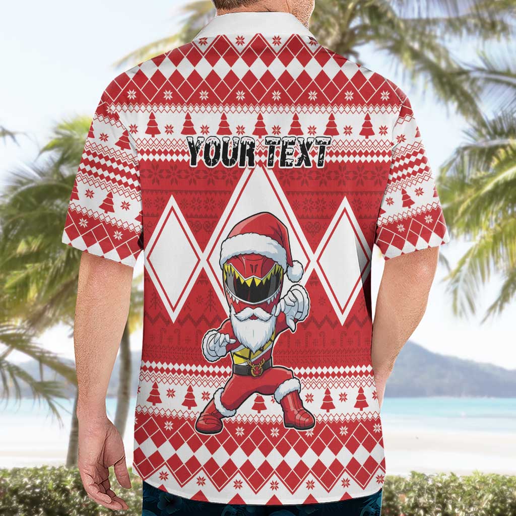 Personalized Power Red Ranger Santa Claus Hawaiian Shirt Funny Christmas - Wonder Print Shop