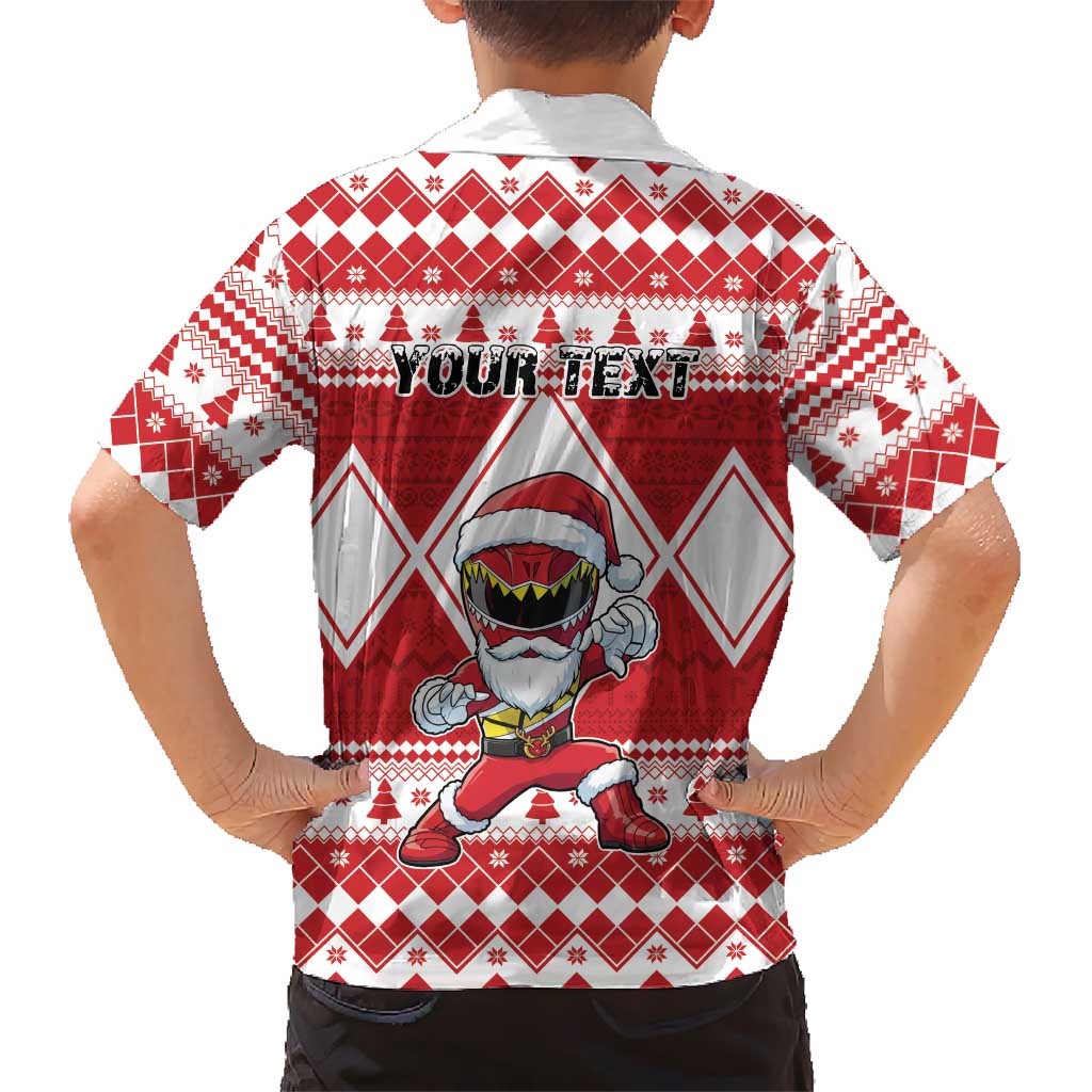 Personalized Power Red Ranger Santa Claus Hawaiian Shirt Funny Christmas - Wonder Print Shop