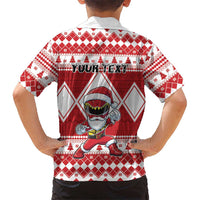 Personalized Power Red Ranger Santa Claus Hawaiian Shirt Funny Christmas - Wonder Print Shop