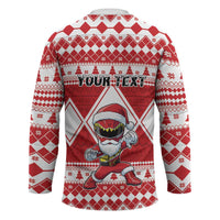 Personalized Power Red Ranger Santa Claus Hockey Jersey Funny Christmas - Wonder Print Shop