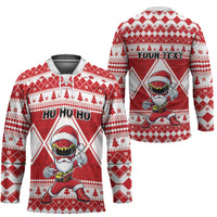 Personalized Power Red Ranger Santa Claus Hockey Jersey Funny Christmas - Wonder Print Shop