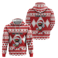 Personalized Power Red Ranger Santa Claus Hoodie Funny Christmas - Wonder Print Shop
