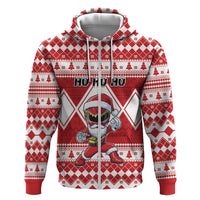 Personalized Power Red Ranger Santa Claus Hoodie Funny Christmas - Wonder Print Shop