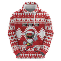 Personalized Power Red Ranger Santa Claus Hoodie Funny Christmas - Wonder Print Shop