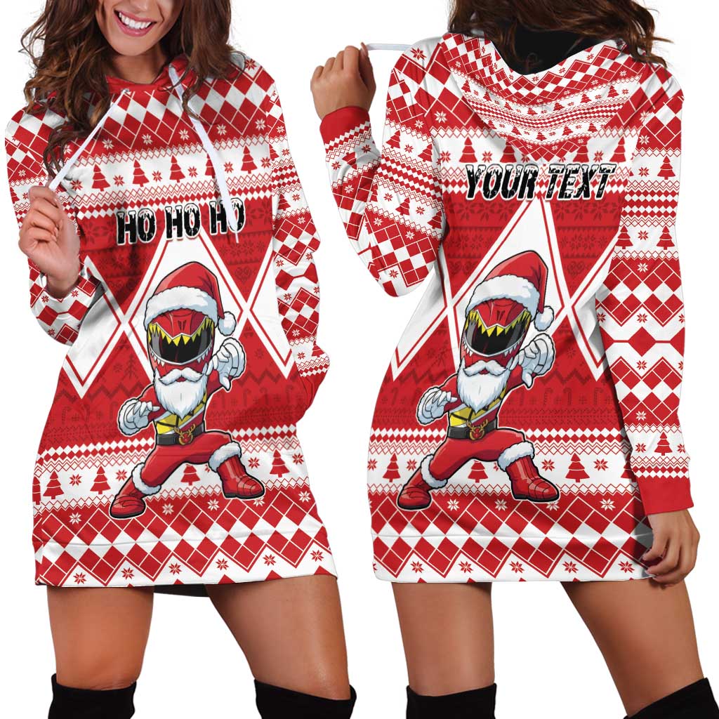 Personalized Power Red Ranger Santa Claus Hoodie Dress Funny Christmas - Wonder Print Shop