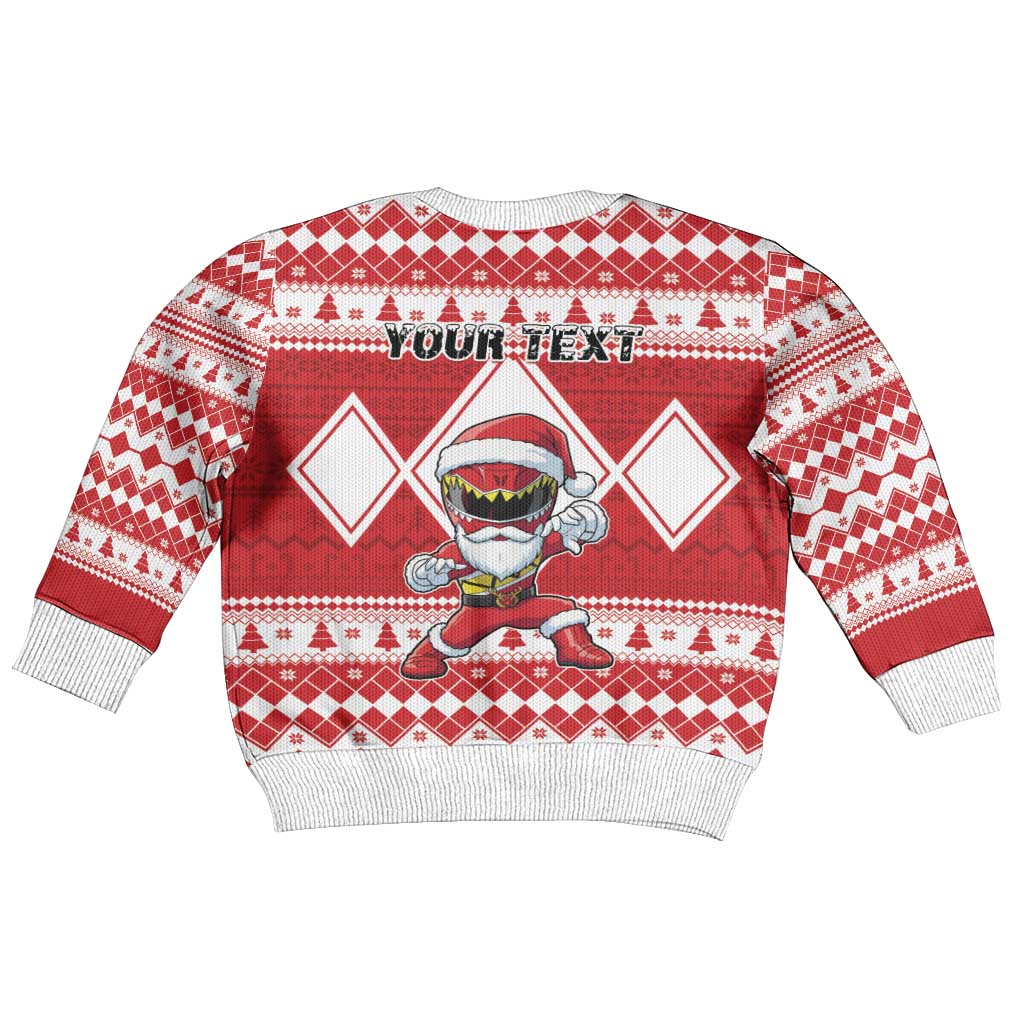 Power Red Ranger Santa Claus Kid Ugly Christmas Sweater Funny Christmas - Wonder Print Shop