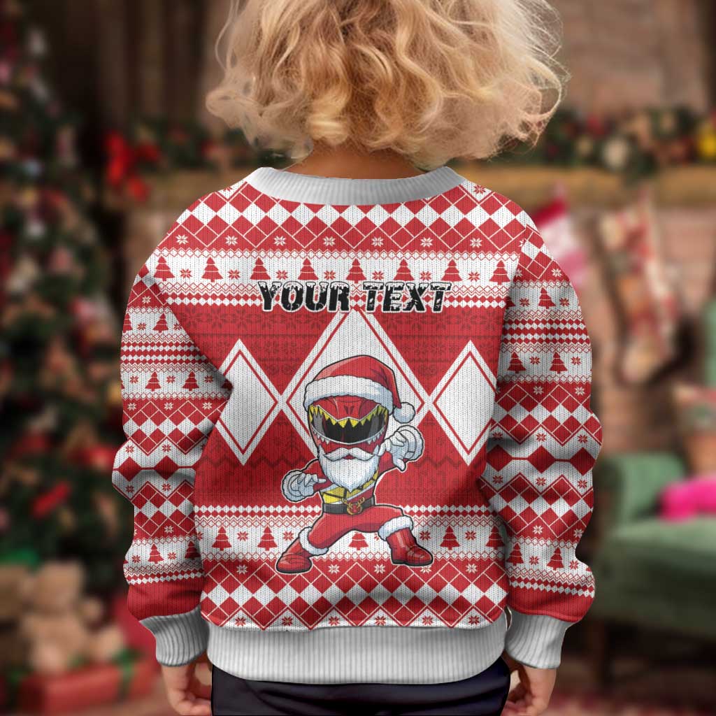 Power Red Ranger Santa Claus Kid Ugly Christmas Sweater Funny Christmas - Wonder Print Shop