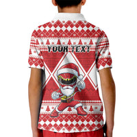 Personalized Power Red Ranger Santa Claus Kid Polo Shirt Funny Christmas - Wonder Print Shop