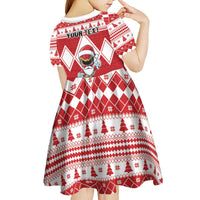Personalized Power Red Ranger Santa Claus Kid Short Sleeve Dress Funny Christmas - Wonder Print Shop