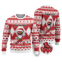 Power Red Ranger Santa Claus Ugly Christmas Sweater Funny Christmas - Wonder Print Shop