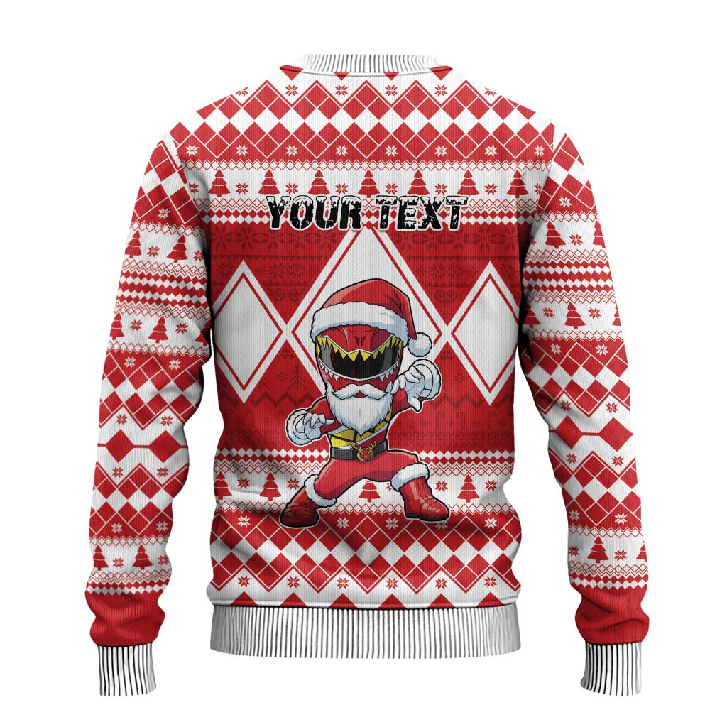 Power Red Ranger Santa Claus Ugly Christmas Sweater Funny Christmas - Wonder Print Shop