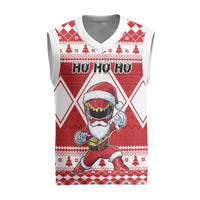 Power Red Ranger Santa Claus Christmas Knitted V-Neck Vest Funny Christmas - Wonder Print Shop