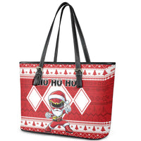 Power Red Ranger Santa Claus Leather Tote Bag Funny Christmas - Wonder Print Shop