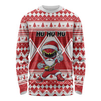 Personalized Power Red Ranger Santa Claus Long Sleeve Shirt Funny Christmas - Wonder Print Shop