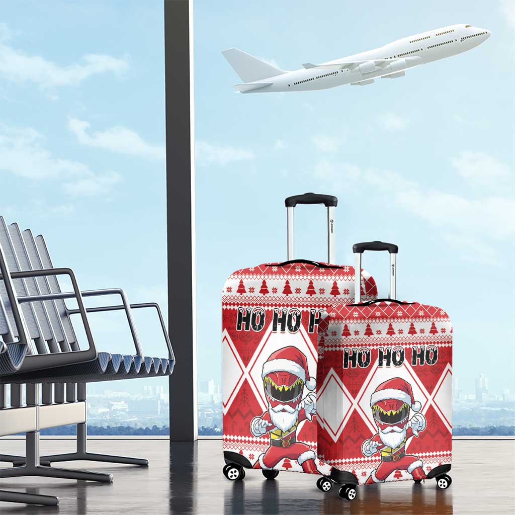 Power Red Ranger Santa Claus Luggage Cover Funny Christmas - Wonder Print Shop