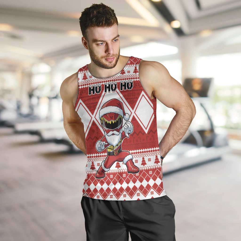 Personalized Power Red Ranger Santa Claus Men Tank Top Funny Christmas - Wonder Print Shop