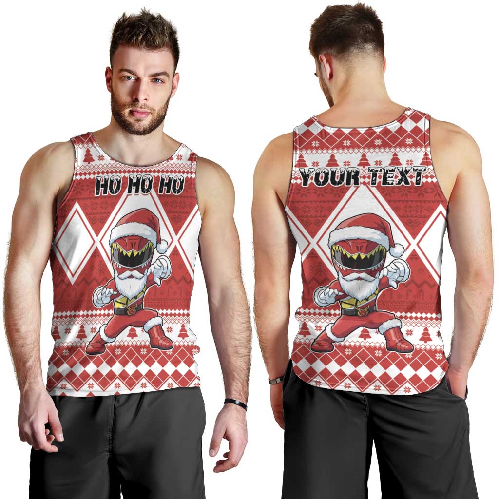 Personalized Power Red Ranger Santa Claus Men Tank Top Funny Christmas - Wonder Print Shop