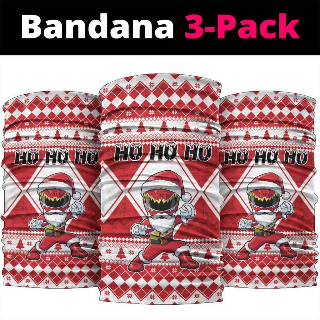 Power Red Ranger Santa Claus Neck Gaiter Funny Christmas - Wonder Print Shop