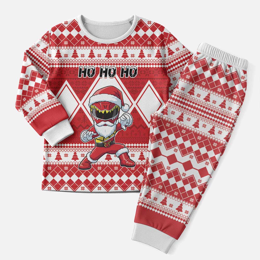 Power Red Ranger Santa Claus Christmas Pajama Set Funny Christmas - Wonder Print Shop