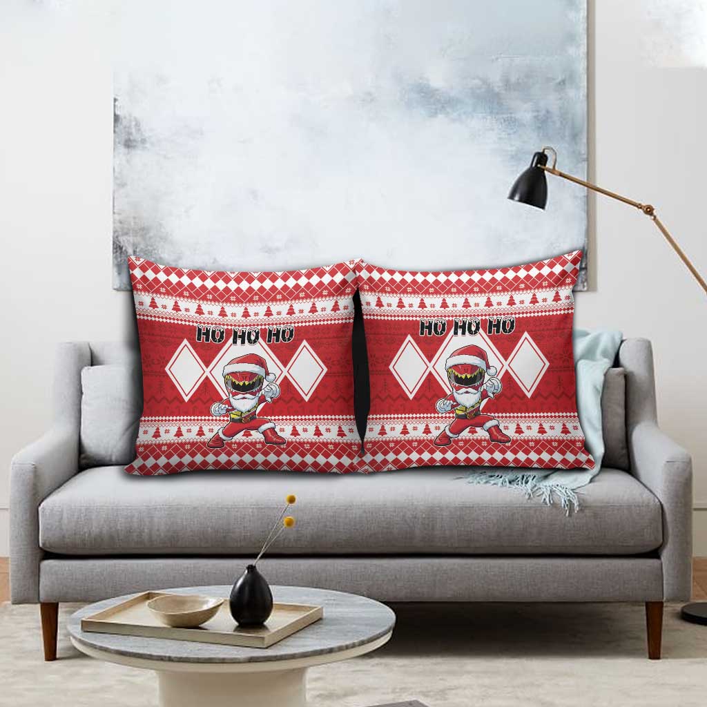 Power Red Ranger Santa Claus Pillow Cover Funny Christmas - Wonder Print Shop