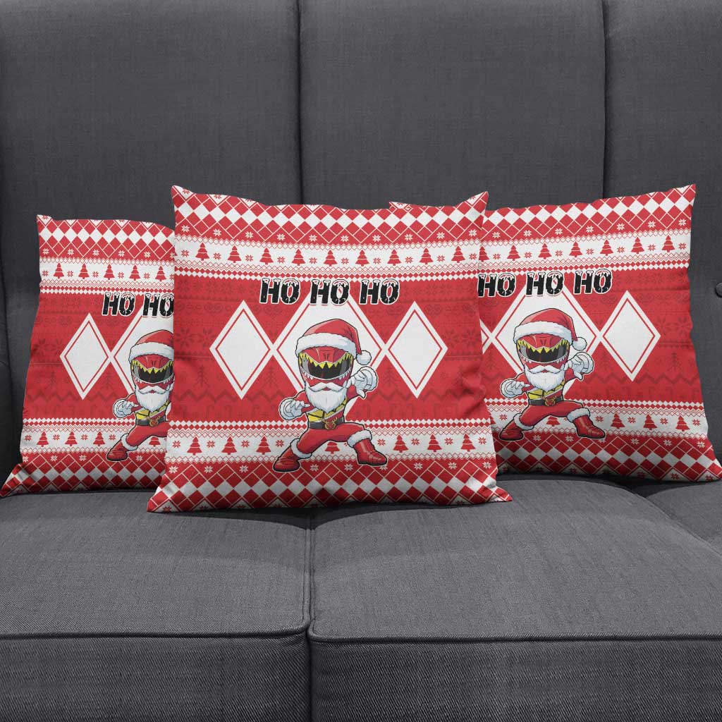 Power Red Ranger Santa Claus Pillow Cover Funny Christmas - Wonder Print Shop