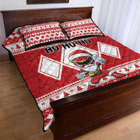 Power Red Ranger Santa Claus Quilt Bed Set Funny Christmas - Wonder Print Shop