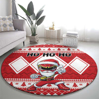 Power Red Ranger Santa Claus Round Carpet Funny Christmas - Wonder Print Shop