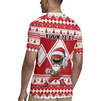 Personalized Power Red Ranger Santa Claus Rugby Jersey Funny Christmas - Wonder Print Shop