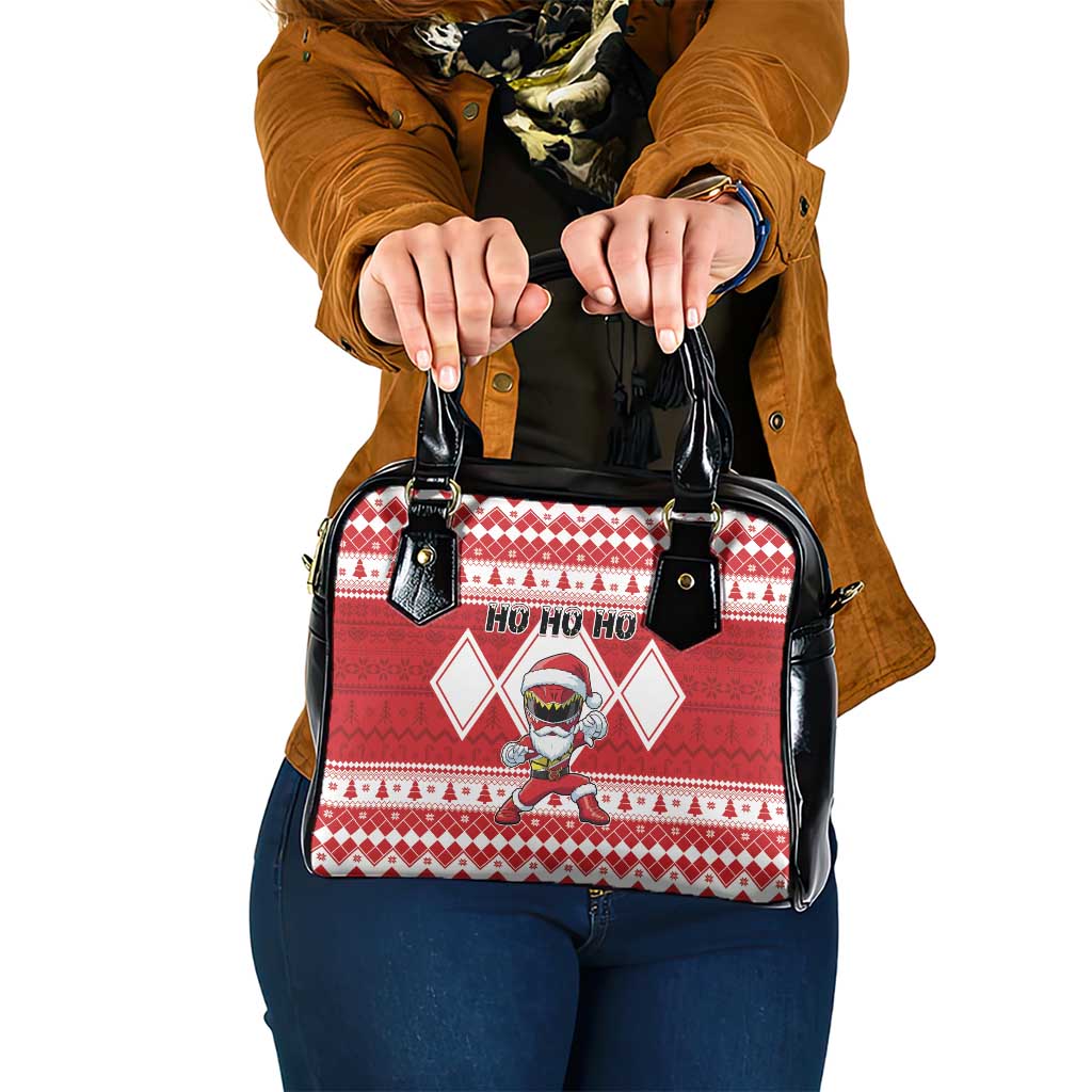 Power Red Ranger Santa Claus Shoulder Handbag Funny Christmas - Wonder Print Shop