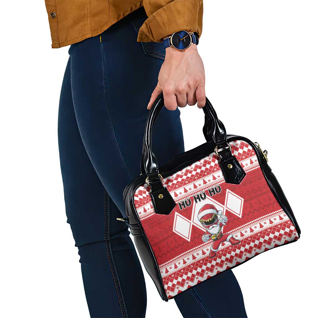 Power Red Ranger Santa Claus Shoulder Handbag Funny Christmas - Wonder Print Shop