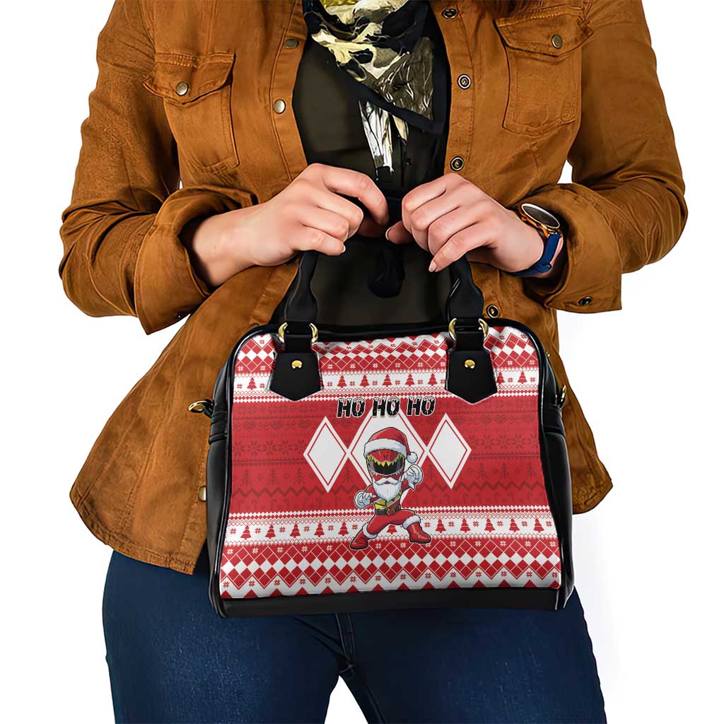 Power Red Ranger Santa Claus Shoulder Handbag Funny Christmas - Wonder Print Shop