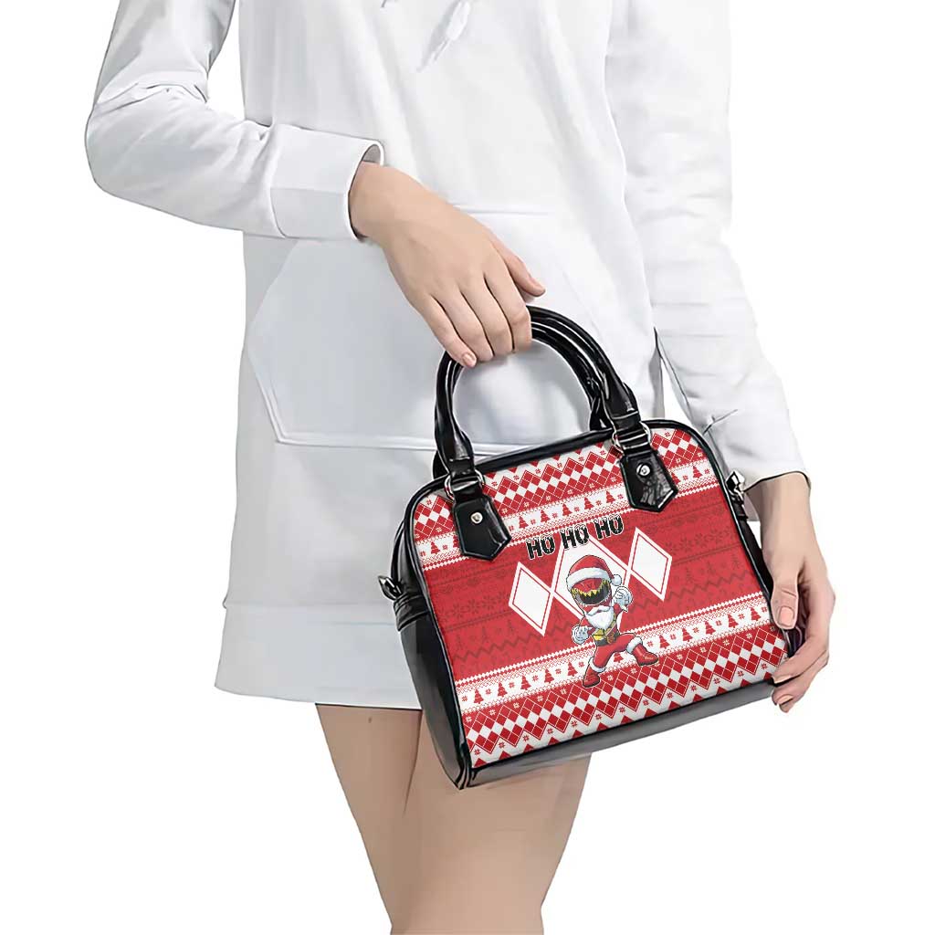 Power Red Ranger Santa Claus Shoulder Handbag Funny Christmas - Wonder Print Shop