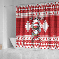 Power Red Ranger Santa Claus Shower Curtain Funny Christmas - Wonder Print Shop