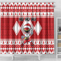 Power Red Ranger Santa Claus Shower Curtain Funny Christmas - Wonder Print Shop