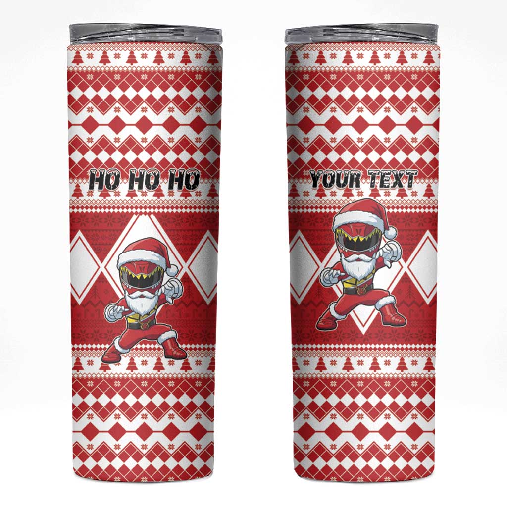 Personalized Power Red Ranger Santa Claus Skinny Tumbler Funny Christmas - Wonder Print Shop