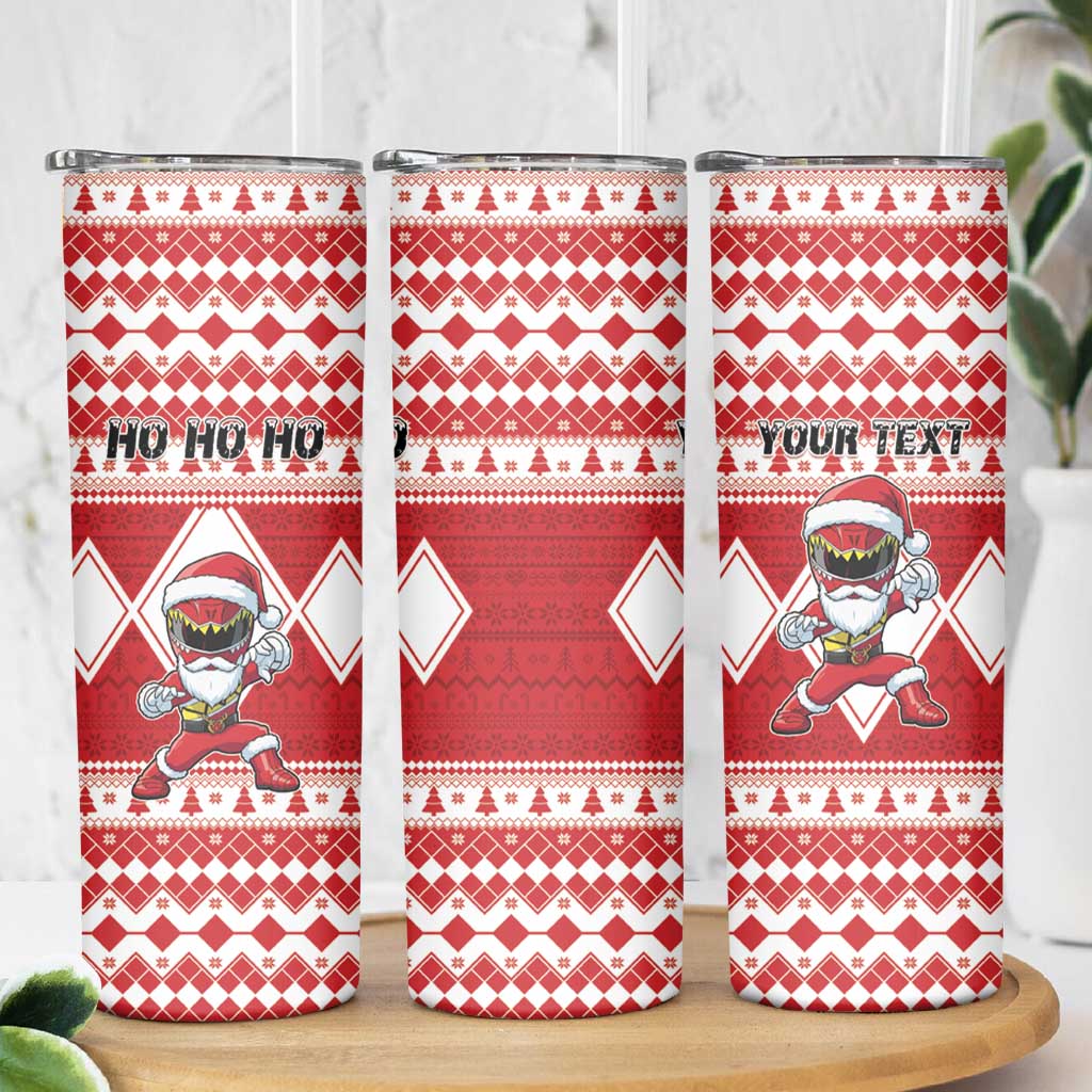 Personalized Power Red Ranger Santa Claus Skinny Tumbler Funny Christmas - Wonder Print Shop