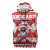 Personalized Power Red Ranger Santa Claus Sleeveless Hoodie Funny Christmas - Wonder Print Shop
