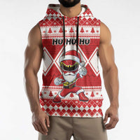 Personalized Power Red Ranger Santa Claus Sleeveless Hoodie Funny Christmas - Wonder Print Shop