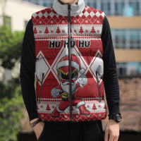 Personalized Power Red Ranger Santa Claus Sleeveless Puffer Jacket Funny Christmas - Wonder Print Shop