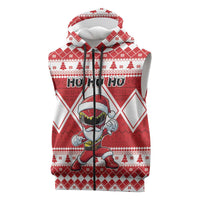 Personalized Power Red Ranger Santa Claus Sleeveless Zip Hoodie Funny Christmas - Wonder Print Shop