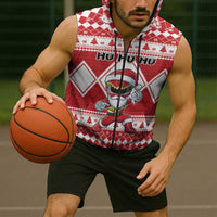 Personalized Power Red Ranger Santa Claus Sleeveless Zip Hoodie Funny Christmas - Wonder Print Shop